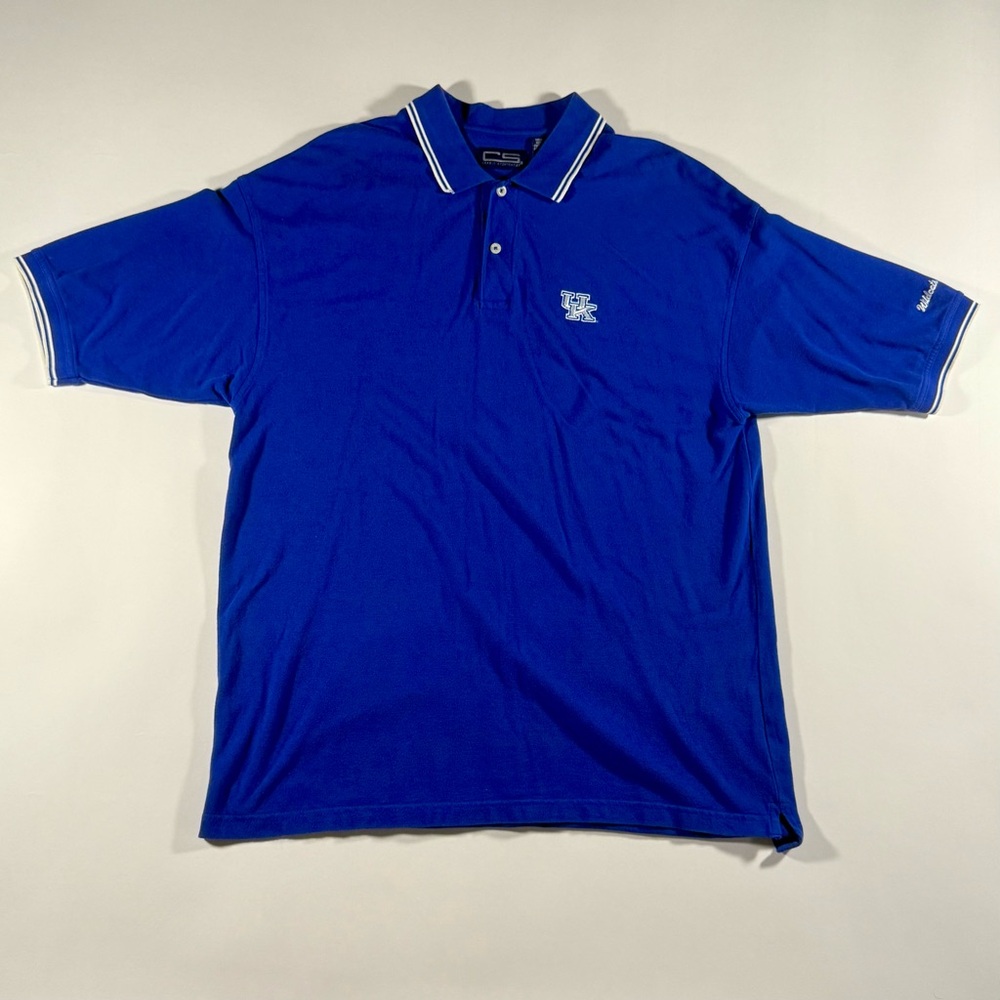 Vintage Kentucky Wildcats Blue Team Embroidered Polo Shirt Size XL